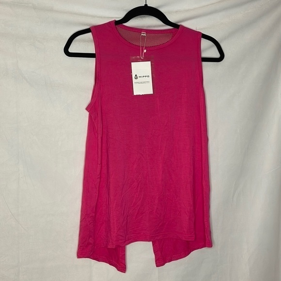 NWT MIPPO ACTIVEWEAR HOT PINK FLOWY TANK (M) - Picture 1 of 7